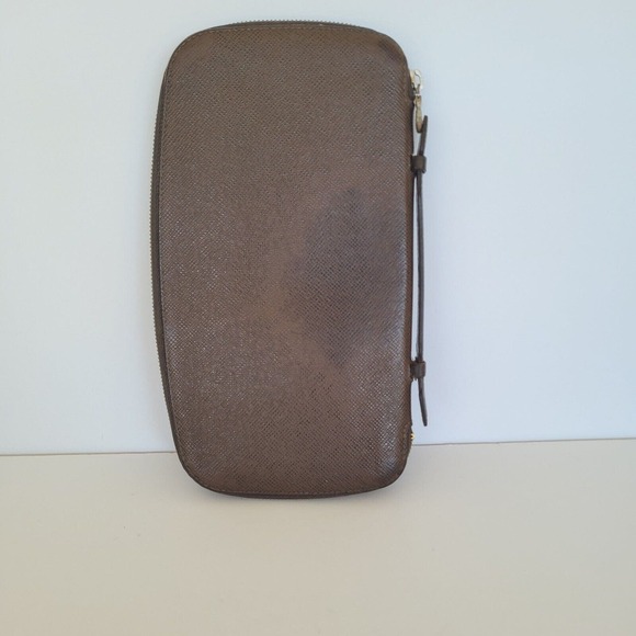 LOUIS VUITTON LV Brown Zip Around Wallet Organizer Atoll Large Clutch Unisex - Picture 2 of 14